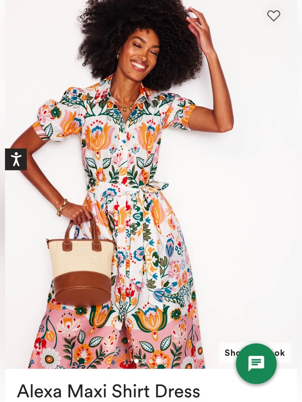 Biden Alexa Maxi Shirt Dress — Ivory, Tulip Fusion